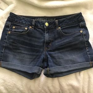 AE Dark Wash Boy Midi Shorts